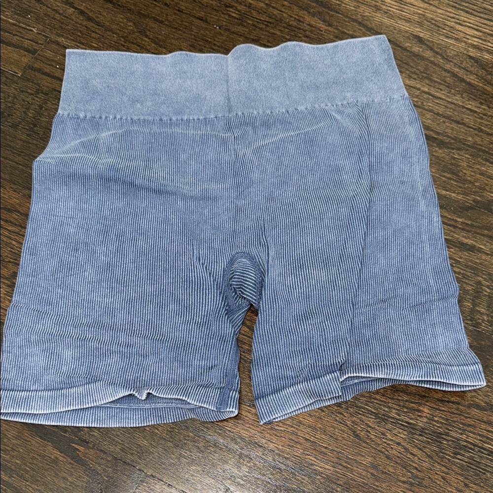 Gilly Hicks Ribbed Blue Bike Shorts